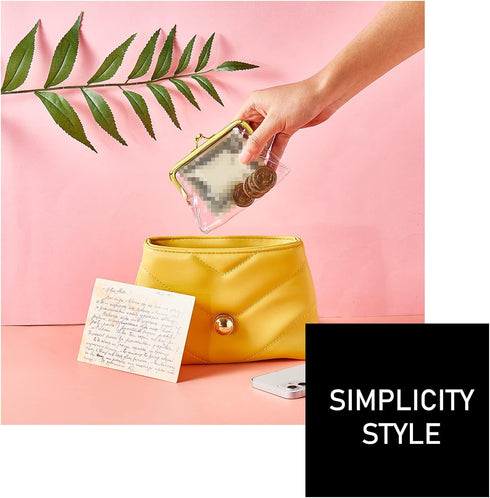 Weewooday 3 Pieces Clear Coin Purse Small Clear Wallet for Women Transparent Change Purse Kiss Lock Plastic PVC Coin Wallet (Gold)...