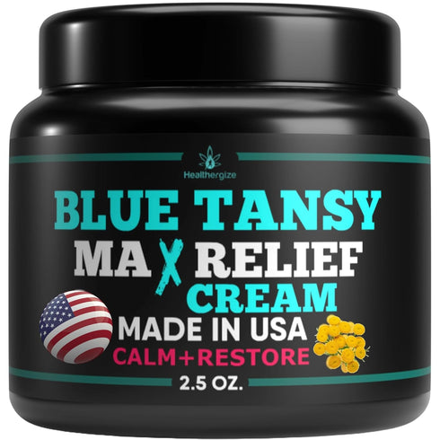 Blue Tansy Oil Face Cream-Balancing Essential Oil Full Body Lotion-Promotes Clear Skin, Wrinkle And Pore Minimizer, Hydrating Night Cream Or Daily...