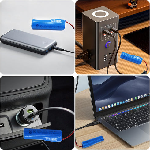 3.7V Li-ion Battery 1200mAh - 2 Pack Rechargeable Batteries SM-2P Plug with 2 USB Charger Cable for Remote Control Cars Toy Monster Off-Road Truck...