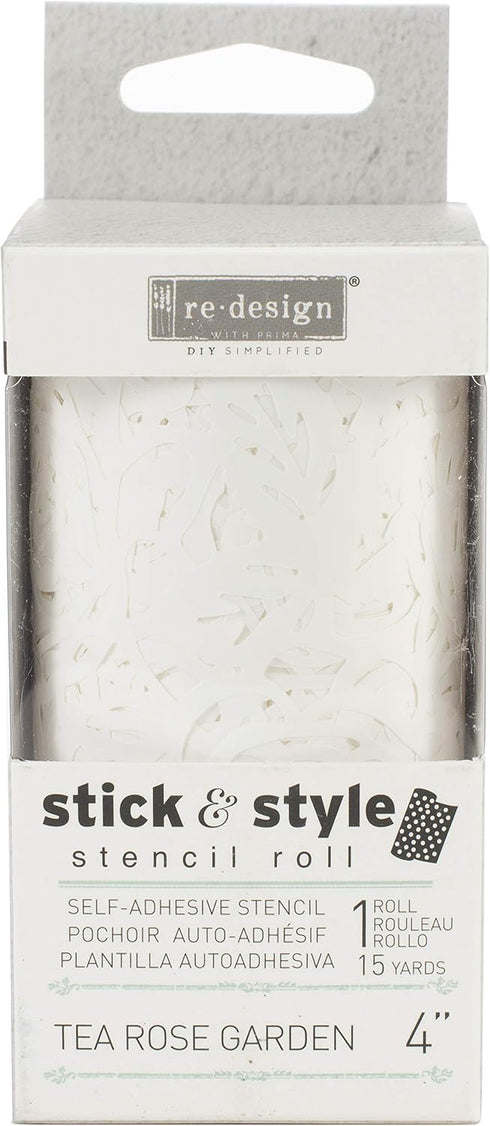 Prima Marketing Redesign Stick & Style Stencil Roll 4" X15yd-Tea, Tea Rose Garden...