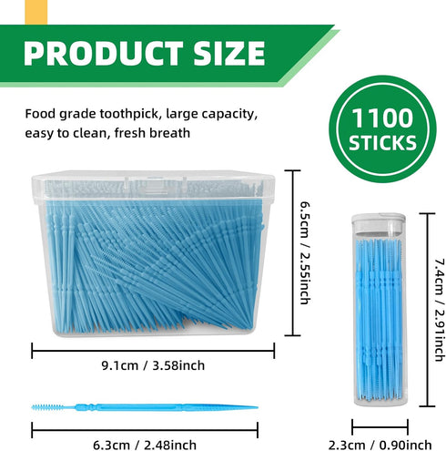 2280Pcs Double Head Plastic Toothpick Dental Floss Interdenta Brush Teeth Stick Oral Care Tooth Picks for Teeth Cleaning...