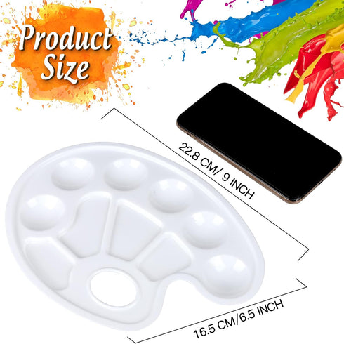 FANDAMEI Oval Paint Palette Tray, Plastic Paint Tray Palette, Painting Palette, Paint Tray Palettes Paint Pallets with Thumb Hole for Adults & Kid...