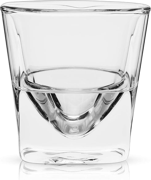 Viski Glacier Whiskey Glass, Double Walled Chilling Whiskey Glass, Active Cooling Gel, 6 Ounces, Clear Glass, Chilling Technology, Set of 1...