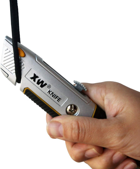 XW Retractable Utility Knife, Heavy Duty Zinc Alloy Box Cutter with Total 10 PCS Blades, 2-Pack...
