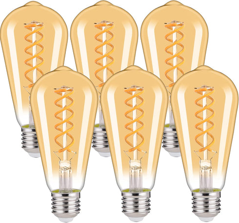 BORT Vintage LED Edison Bulbs, ST58/ST19, Warm White 2500K, 4.5W Antique LED Filament Light Bulbs, Dimmable, 40W Equivalent, 400LM, E26 Standard B...