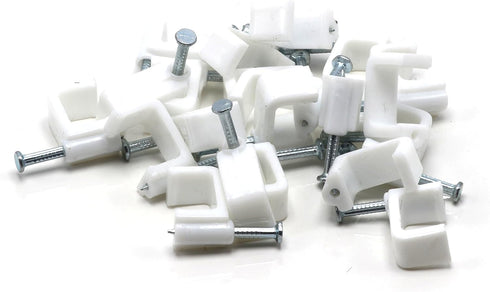 THE CIMPLE CO - Dual, Twin, or Siamese Coaxial Cable Clips, Cat6, Electrical Wire Cable Clip, 1/2 in Nail Clip and Fastener, White (50 Pieces per ...
