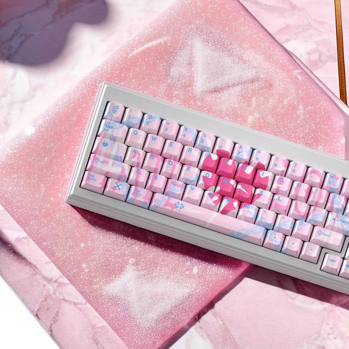 Hyekit PBT Keycaps - Cherry Profile Custom Keycaps, 144 Keys, Dye-Sublimation, Bleeding Love Theme Keyboard Keycap Set for Mechanical Keyboard, Ke...