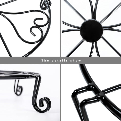 1 pack 10"-12" Metal Plant Stand Outdoor, for Flower Pot Heavy Duty Potted Holder Round Wrought Rustproof Iron Planter Stand, plant Stands Indoor ...