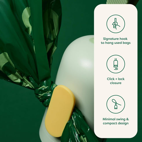 Earth Rated Dog Poop Bag Holder with Dog Poop Bags, Durable and Guaranteed Leakproof, Unscented, 1 Dispenser and 15 Bags...