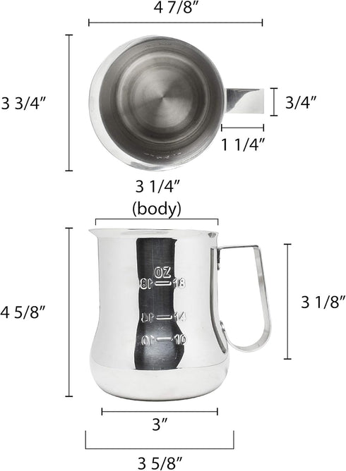 Thunder Group SLMP0024 Espresso Milk Pitcher with Measuring Scale, 24-Ounce...