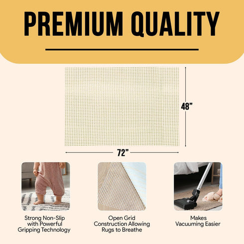Non Slip Area Rug Gripper 4x6 Feet, Rug Gripper for Hardwood Floors, Laminate, Vinyl, Stone & Tile, Anti Slip Area Rug Pad for Under Rugs...