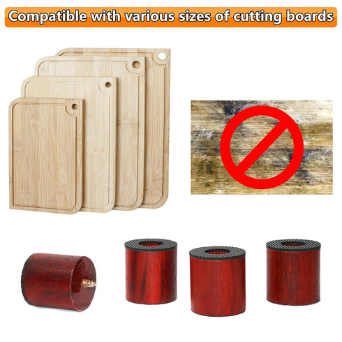 Wood Cutting Board Feet, Non-Slip Cutting Board Feet, Wooden Feet for Cutting Board, Cutting Board Legs to Raise Cutting Board (Padauk Short)...