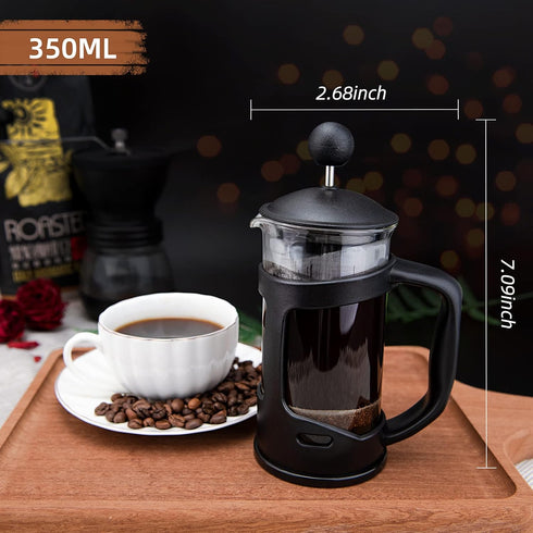 RAINBEAN Mini French Press Coffee Maker, 1 Cup, 12oz, Maximum Flavor Brewer with Stainless Steel Filter, 350ml - Small...