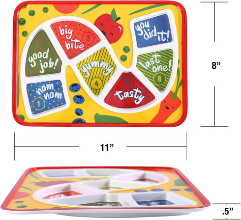 GSM Brands Kids Dinner Plate for Picky Eating Toddlers: Healthy Constructive Fun Meal Time, Divided Portions...