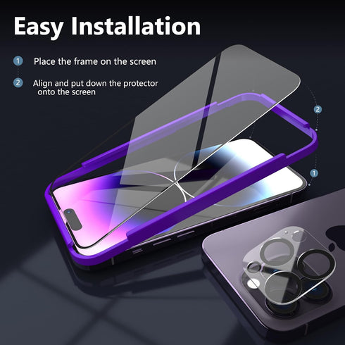 MANTO 2 Pack Screen Protector for iPhone 14 Pro 6.1 inch with 2 Pack Camera Lens Protector, Full Coverage HD Clear Anti-Scratch Bubble Free 9H Pre...