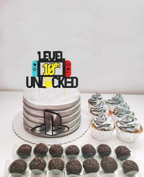 Level 10th Cake Topper for Video Game Theme Gaming Party Birthday Anniversary Celebration...