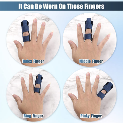 SAVITA 2pcs Finger Splints, Composite Cloth Trigger Finger Splints Finger Brace for Broken Finger Protection Pain Relief Fingers Straightening (Bl...
