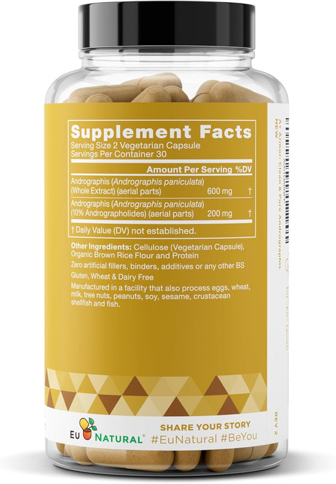 A+ Armor Andrographis Pure 800 Mg – Healthy Immune System Function, Physical Wellness, Potent Strength for Seasonal Protection – Full-Spectrum & S...
