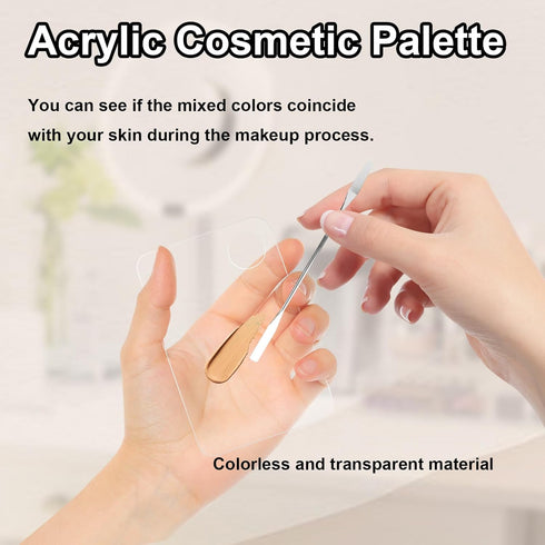 5pcs Makeup Spatula Korean Set,Including Foundation Spatula Makeup Korean Stainless Steel Makeup Palette Acrylic Cosmetic Palette,Makeup Mixing Pa...