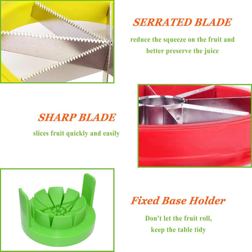 Fruit Cutter Slicer, 4 in 1 Apple Slicer with Vegetable Peeler & Cleaning Brush Mango Cutter Corer Remover Tomato Wedges Stainless Steel Heavy Dut...