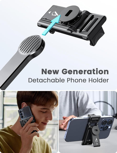 Selfie Stick Tripod with Light and Detachable Phone Holder, 41.7" Extendable Phone Tripod with Remote, 360° Rotatable Tripod Stand for iPhone, Sam...