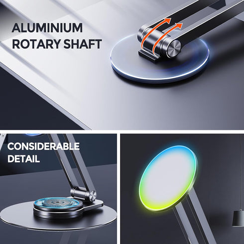 CreaDream Magnetic Phone Stand for Desk, Aluminum MagSafe iPhone Stand Foldable Adjustable, Cell Phone Stand Holder Compatible with iPhone 15 14 1...