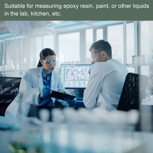 YOKIVE 2 Pcs Plastic Beaker, Laboratory Use | Liquid Measuring Cup with Lid, Great for Lab, Kitchen, Daily Use (Clear White, 30ML)...