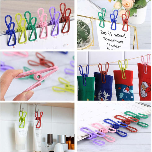 30pcs Chip Clips, 2.2 inch Bag Clips, Small Metal Clothes Pins, Colored...
