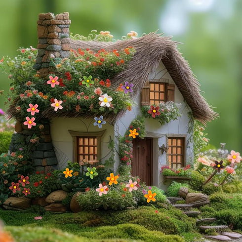 100PCS Mini Resin Daisy Flowers Dollhouse Mini Things Miniature Flowers for Crafts Tiny Things for Fairy Garden Dollhouse Micro Landscaping...