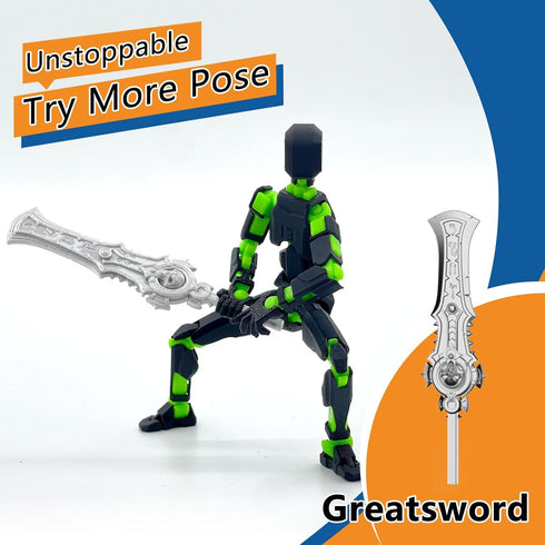 Assembled Titan 13 Action Figure,Lucky T13 Action Figure Multi-Jointed Movable, Dummy Hand Painted Figure, Desktop Decorations Game Gifts, (Laser ...