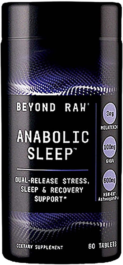 Beyond Raw Anabolic Sleep, Duel-Release Stress, Sleep, & Recovery Support, 60 Count...