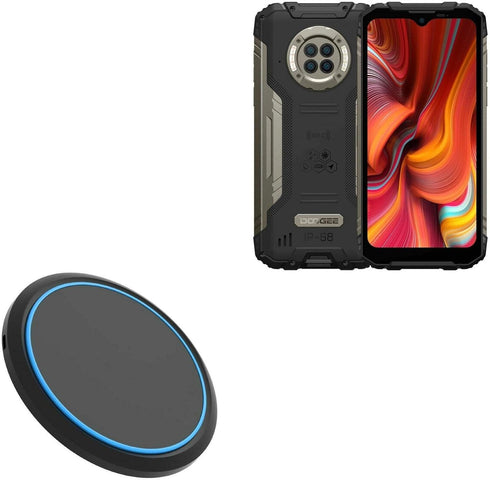 BoxWave Charger Compatible with Doogee S96 Pro - SwiftCharge PowerDisc Wireless Charger (15W) with Wireless Chargers That Require QC3.0 minicube, ...
