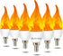 Bestview LED Flame Effect Light Bulbs,3 Modes Flickering Light Bulbs, Smart E12 Chandelier Base Candle Fire Light Bulb for Halloween, Christmas,Pa...