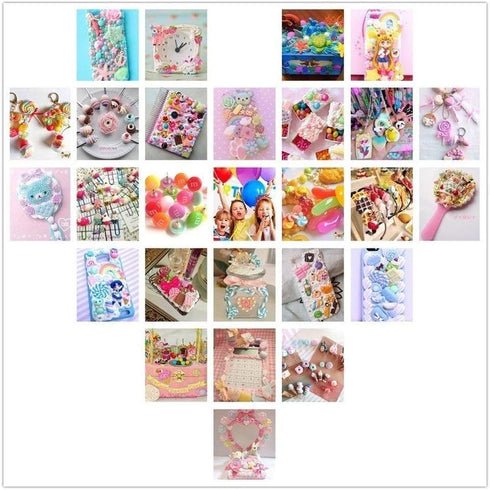 120 Pcs Slime Charms Mixed Candy Sweets Resin Flatback Slime Beads Making Supplies for DIY Scrapbooking Crafts Whith Storage Box...