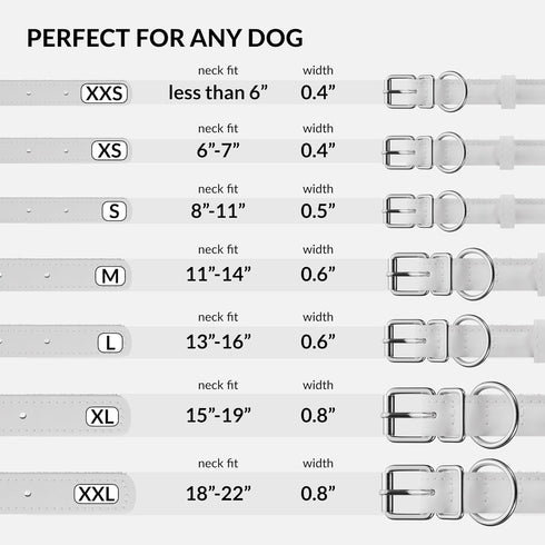 CollarDirect Rolled Leather Dog Collar, Soft Padded Round Puppy Collar, Handmade Genuine Leather Collar Dog Small Large Cat Collars 13 Colors (18-...