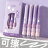 4 Pcs Erasable Gel Pens Cartoon Retractable Cute Purple Pens Soft Grip Pens 0.5mm Black Ink Pen Office School Pens Women Girls Boys Pens (Black In...