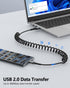 SUNGUY Coiled USB C Cable 3.3FT, USB A to USB C Charger Cable for Car, Android Auto USB-C Fast Charging Cord Compatible with iPhone15/15Pro/15Pro ...