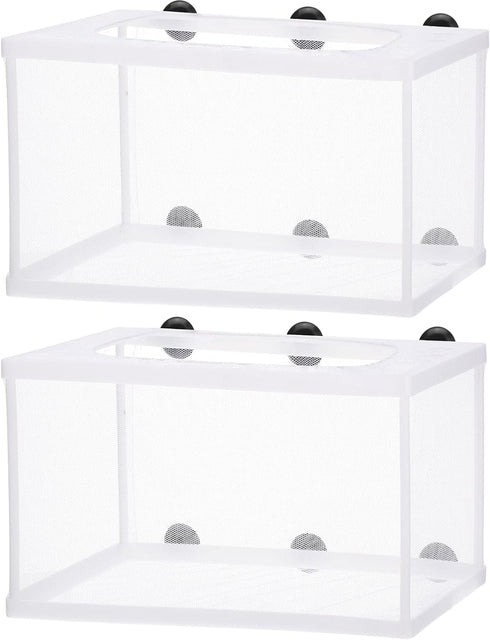 2 Pieces Fish Tank Breeder Net Mesh Fish Breeder Box Fish Hatchery Breeder Box Separation Net Plastic Frame Breeder Box Fry Hatchery Incubator Mes...