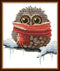 Maydear Cross Stitch Kits Stamped Full Range of Embroidery Starter Kits for Beginners DIY 11CT 3 Strands - Owl with a Scarf 9.4×11(inch)......
