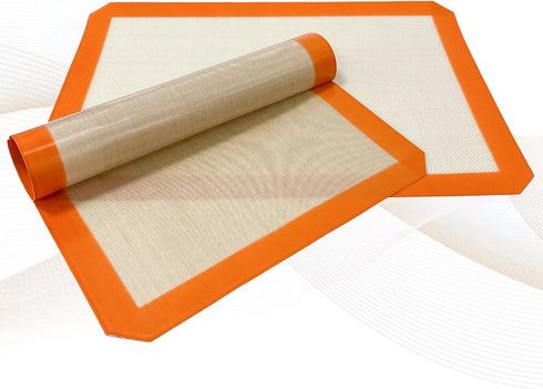 Silicone Baking Mat, Set of 2 Baking Pads Cookit Sheet, Non-Stick Oven-Bake Cover Runner for Making Macaroons, Cookies, Easy Clean & Reusable, 16....