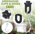 120 Pcs Greenhouse Hooks Hanger, Plastic Greenhouse Twist Clips Fixing Clips Greenhouse Insulation Accessories with Stainless Steel S Hooks for Ga...