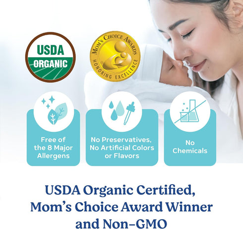 Lovebug Award Winning USDA Organic Probiotic for Infants | Ages 0-6 Months | Helps with Colic, Reflux, Diarrhea, Constipation & Gas | Tasteless Po...