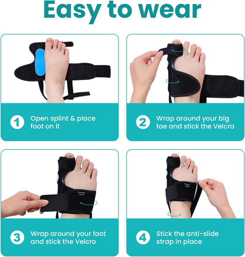 Bunion Corrector Women & Men Big Toe: 1 Pair Bunion Splint Brace - Adjustable Bunion Correction with Soft Gel - Bunion Pads for Pain Relief - Toe ...