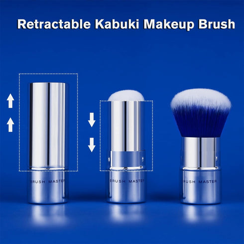 Retractable Kabuki Makeup Brush Travel Powder Brush for Foundation, Blush, Bronzer, Concealer, Portable Brush w/Cover…...