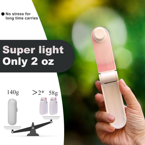 Personal Handheld Fan, Mini Portable Pocket Fan, Little Folding Fans USB Rechargeable for Woman Girls Makeup Outdoor Travel, Powerful Wind (Pink)...