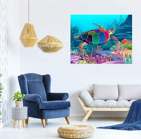 Paint by Numbers Kits for Kids - DIY Painting Craft Kits - 20x16 Inch Acrylic Oil Painting Set On Canvas for Childrens & Beginners, Colorful Sea T...