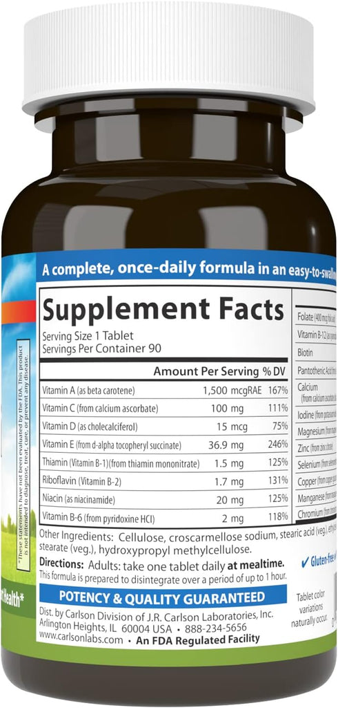 Carlson Mini-Multi, Essential Vitamins & Minerals, 90 Small Tablets...