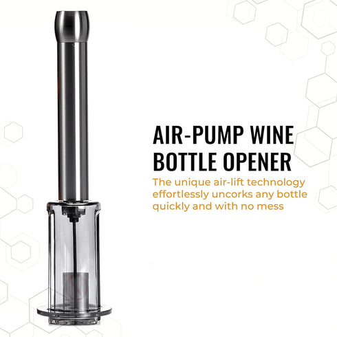 4-Piece Wine Opener Set - Manual Air Pump Wine Bottle Opener, Wine Aerator Pourer Spout, Wine Foil Cutter, Vacuum Wine Stopper - Wine Accessories ...