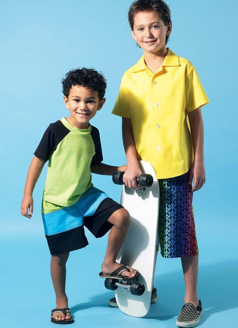 McCall's Patterns M6548 Children's/Boys' Shirt, Top and Shorts, Size CHJ (7-8-10-12-14)...