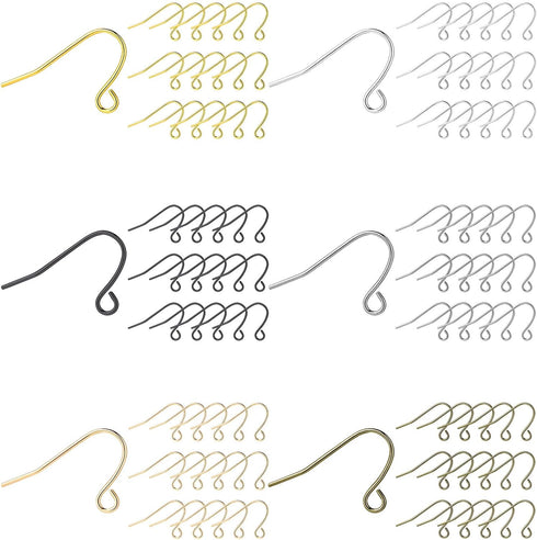 900pcs French Earring Hooks for Jewelry Making, Hypoallergenic Ear Wires Fish Hook Earring Findings Hypoallergenic Earring Hooks for Jewelry Makin...